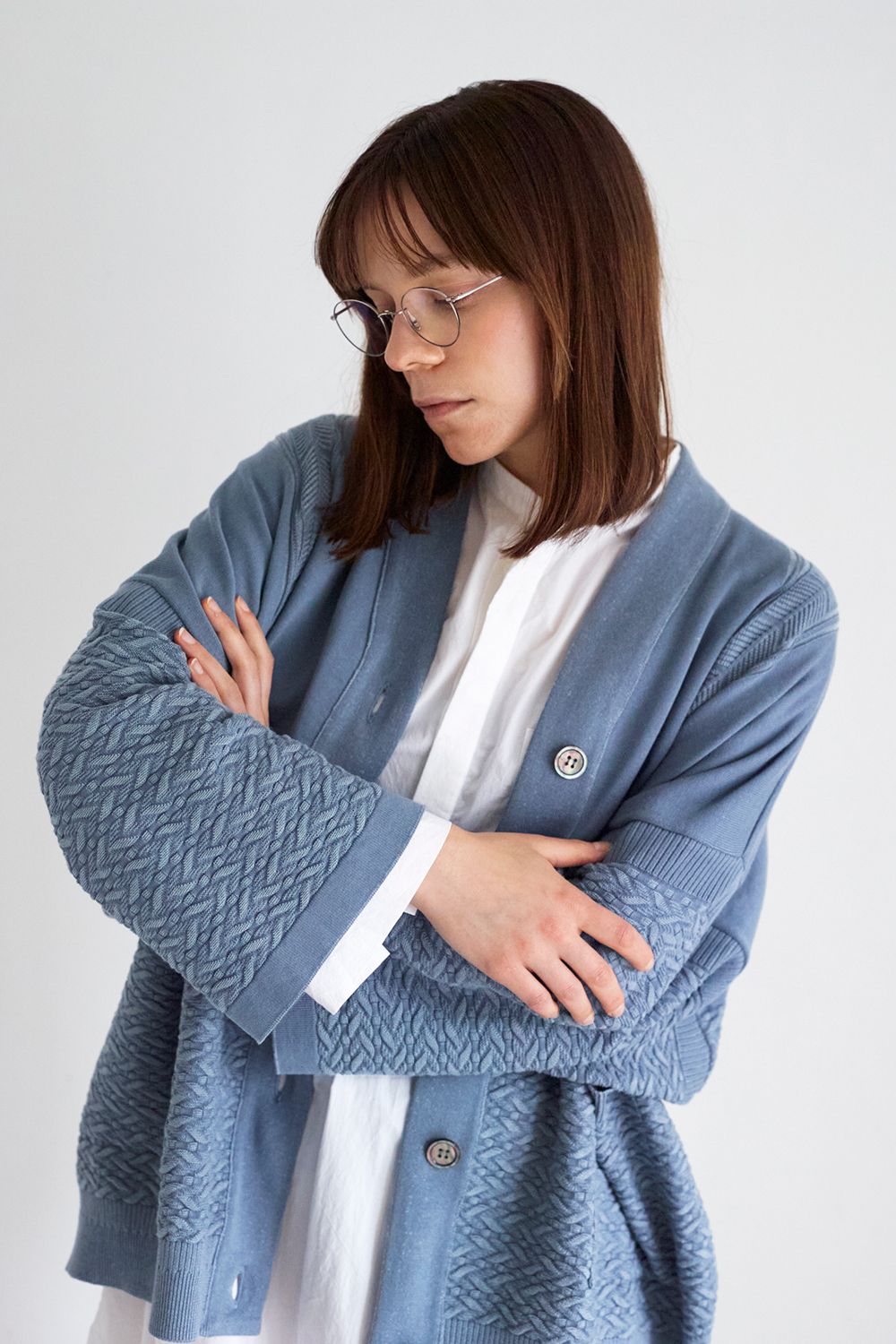 YASHIKI - 【23SS】Oun Hanten Cardigan(PALE BLUE) | Salty