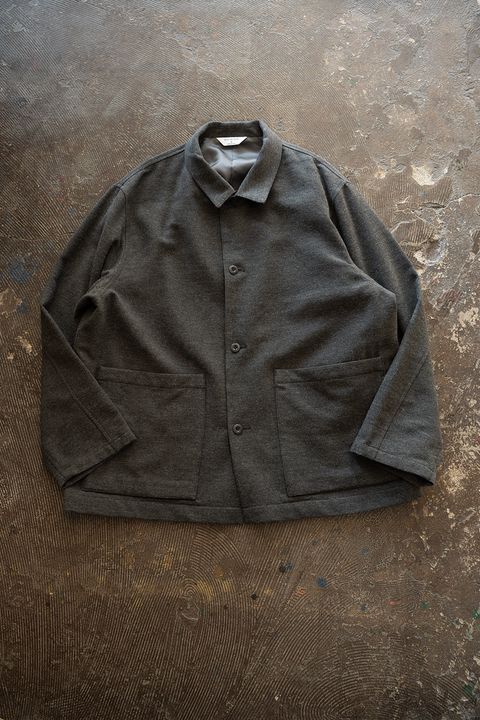 【26AW】コットン×ウールカルゼカバーオール(GREY)