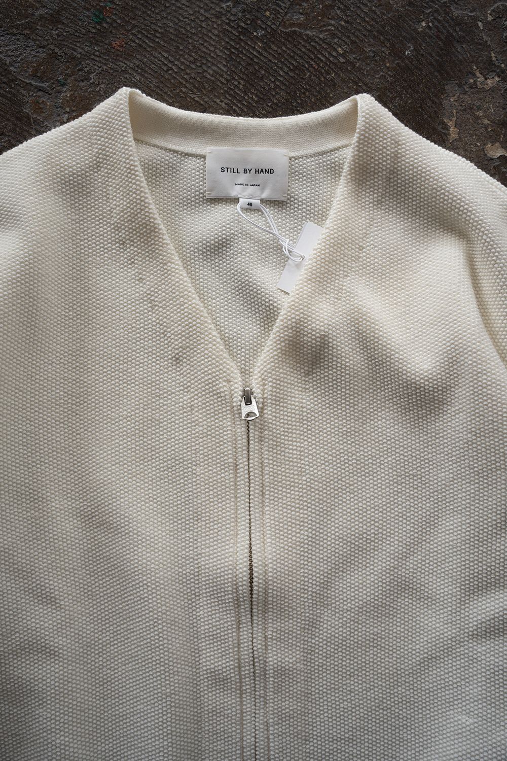 【ラスト1点】【26AW】10Gニットジップカーディガン(IVORY)