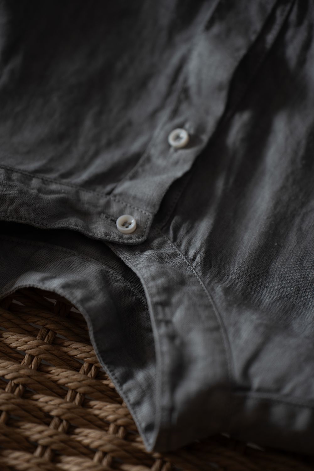 大麻シャツ 3(薄炭)