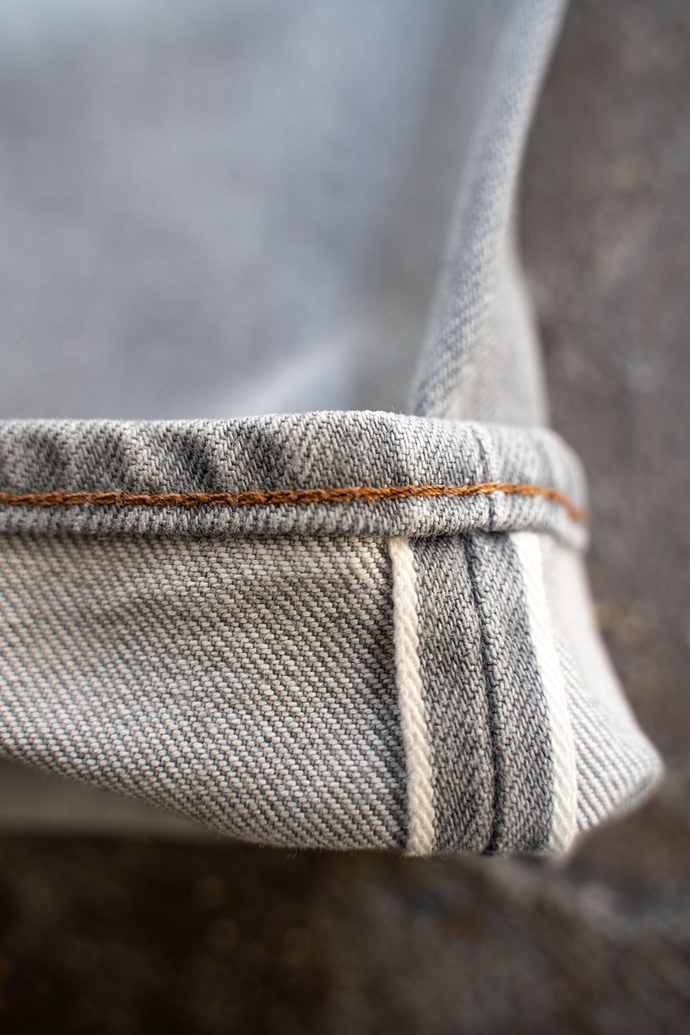 【ラスト1点】グレースビンコットン13.5ozストレートデニム(LIGHT GRAY)
