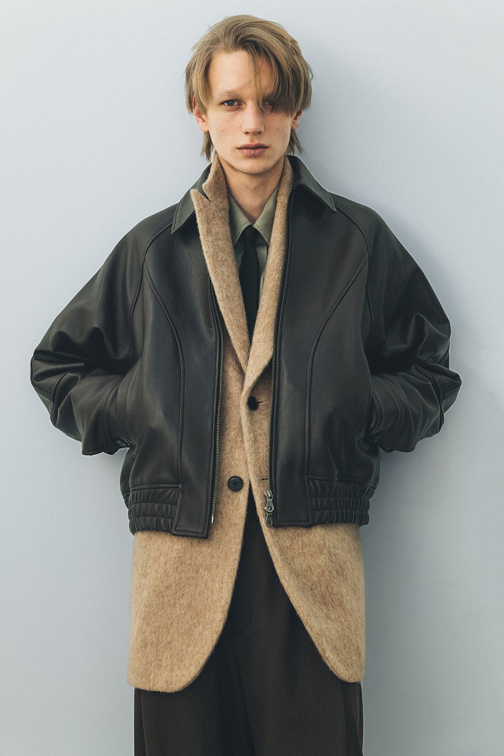 【ラスト1点】【25AW】Mohair Shaggy Long Jacket/モヘアシャギーロングジャケット(BEIGE)