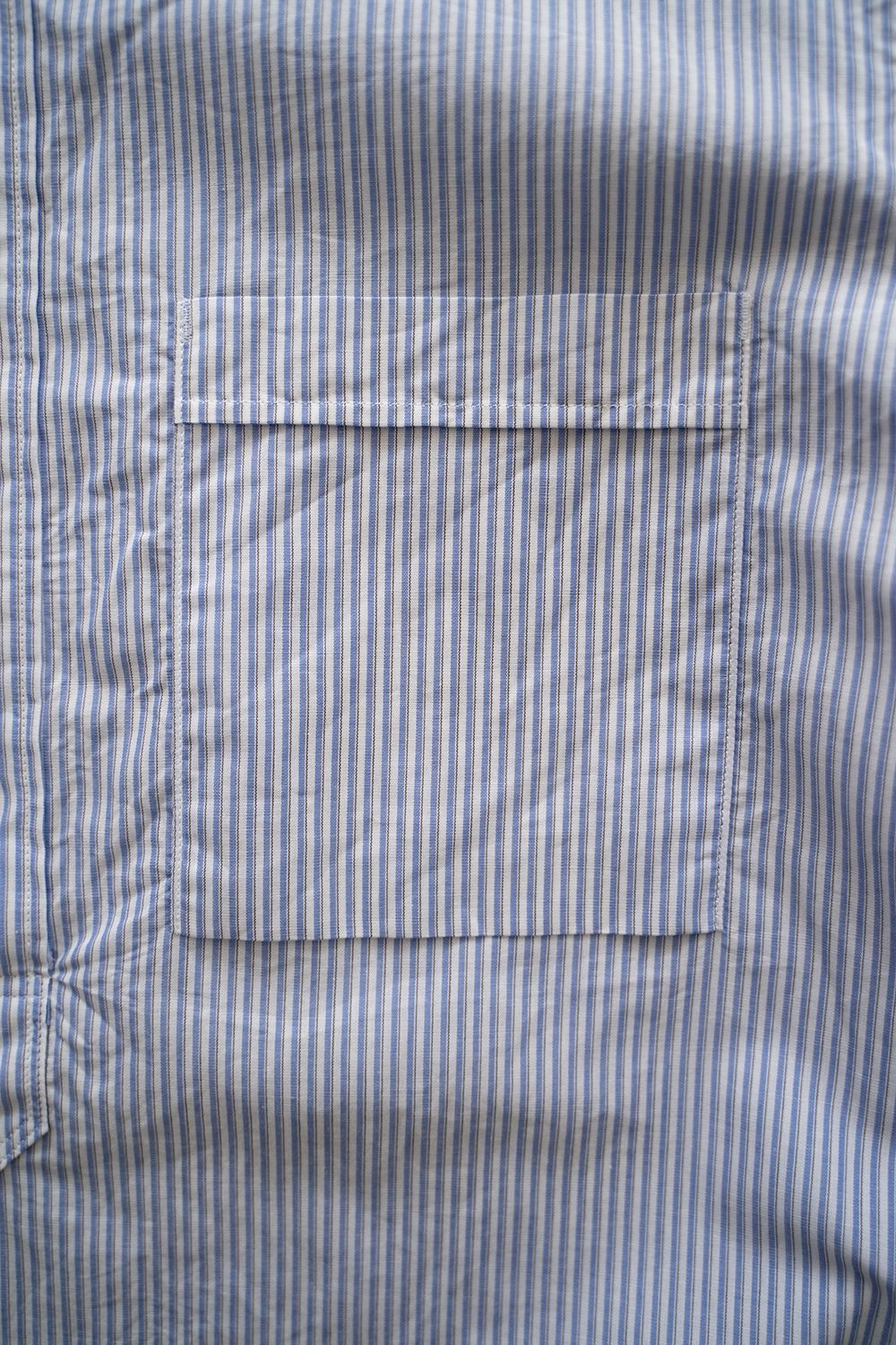 【ラスト1点】【24SS】ラミー混バンドカラープルオーバーシャツ(BLUE STRIPE)