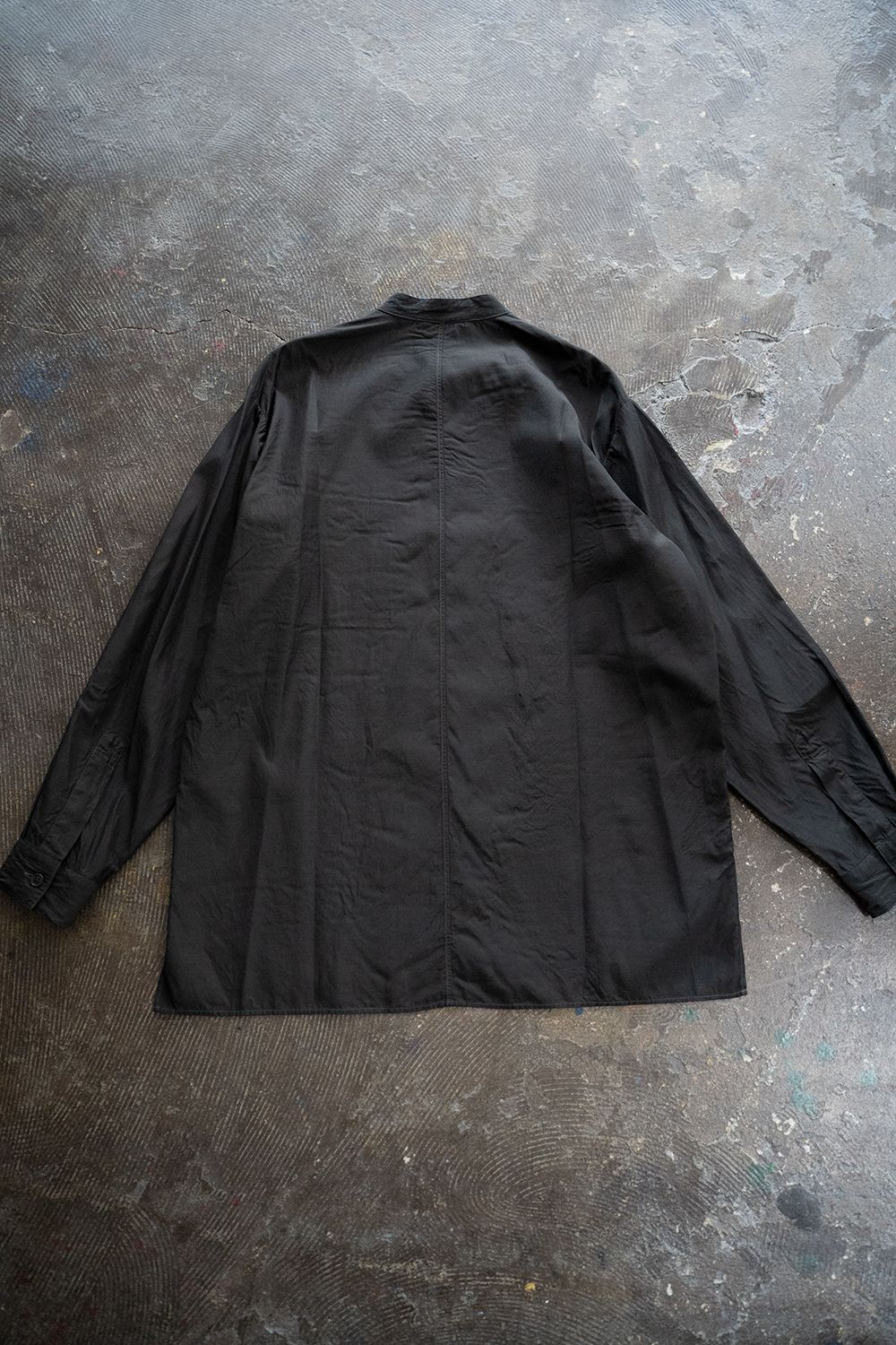【ラスト1点】キュプラコットンバンドカラーシャツ(INK BLACK)