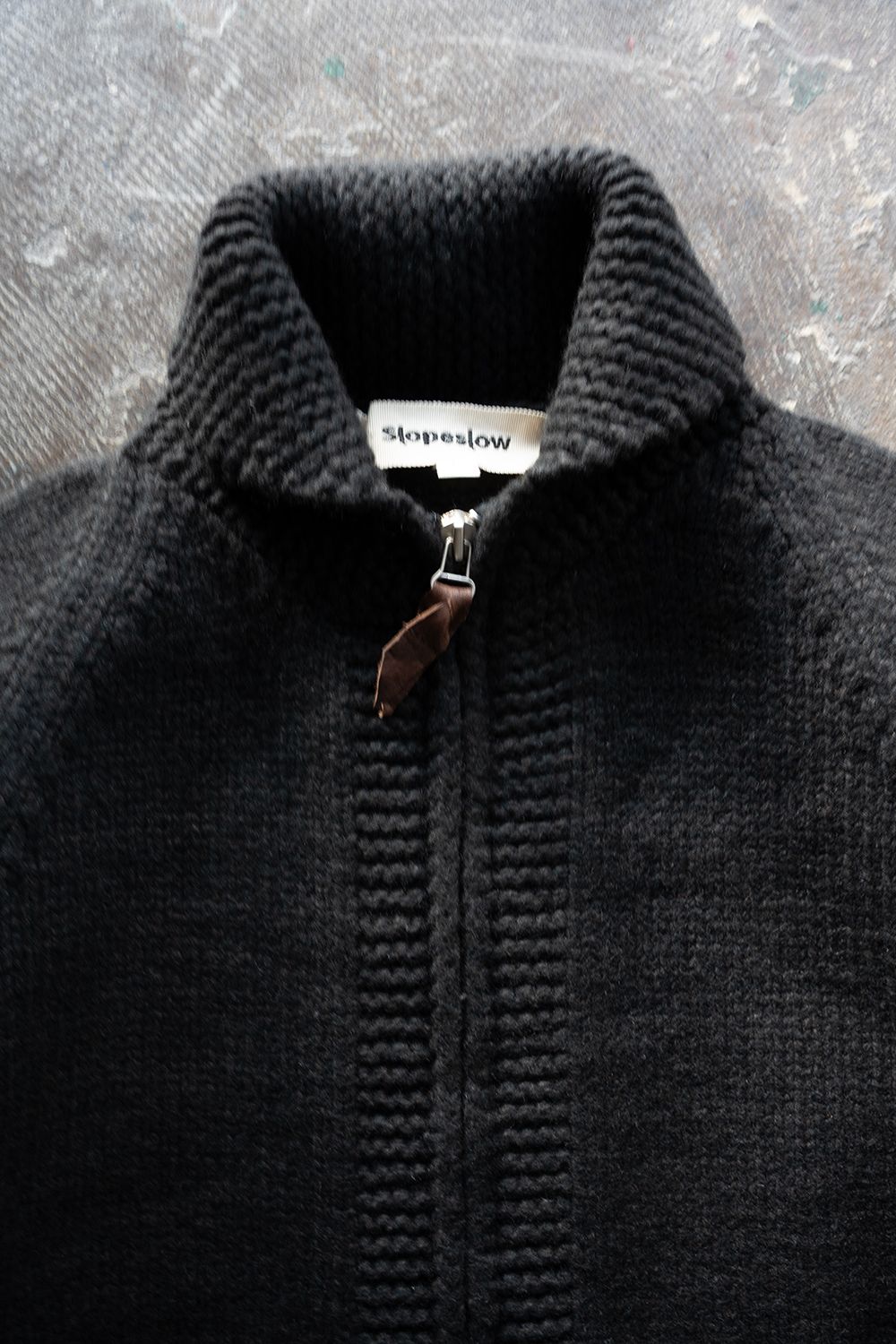 【ラスト1点】yak/lambs multi ply HAND KNITTING cowichan sweater(BLACK)