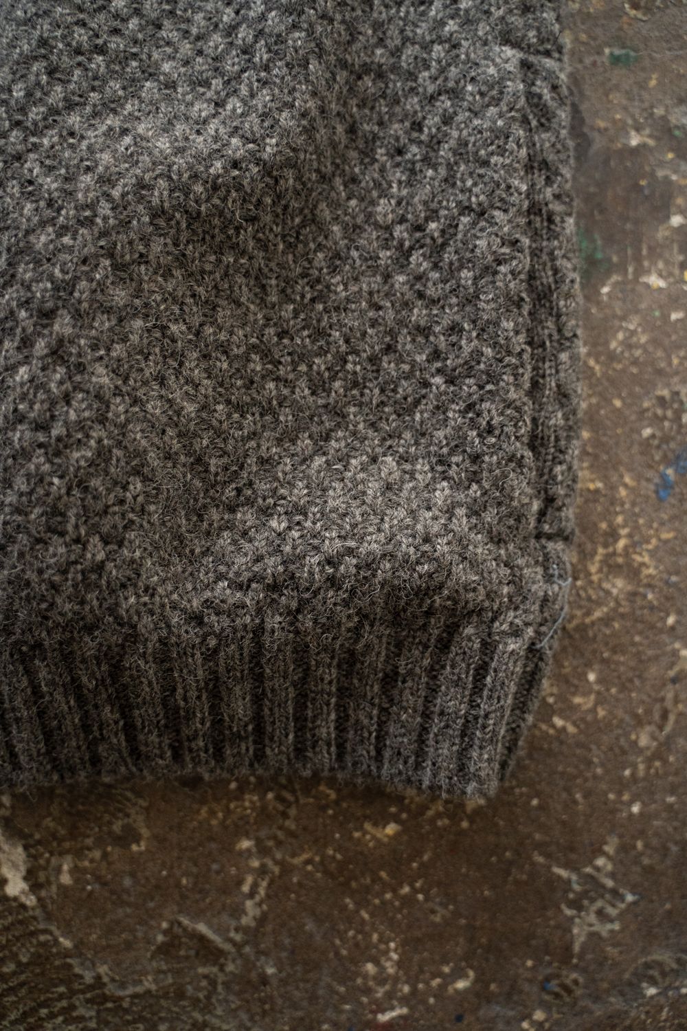 【ラスト1点】【25AW】英国羊毛5Gニットジップブルゾン(GRAY)