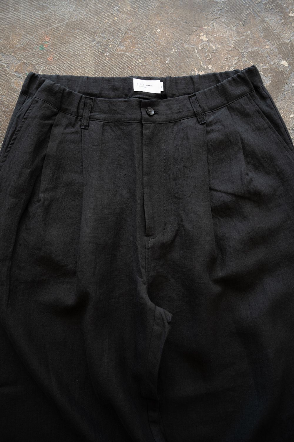 【26SS】リネン2タックワイドイージーパンツ(BLACK)