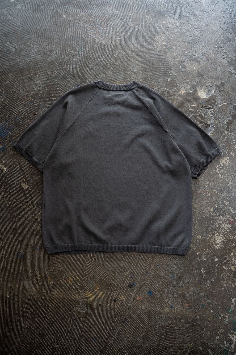 【ラスト1点】【26SS】和紙混12GラグランスリーブニットTee(BLUE GREY)
