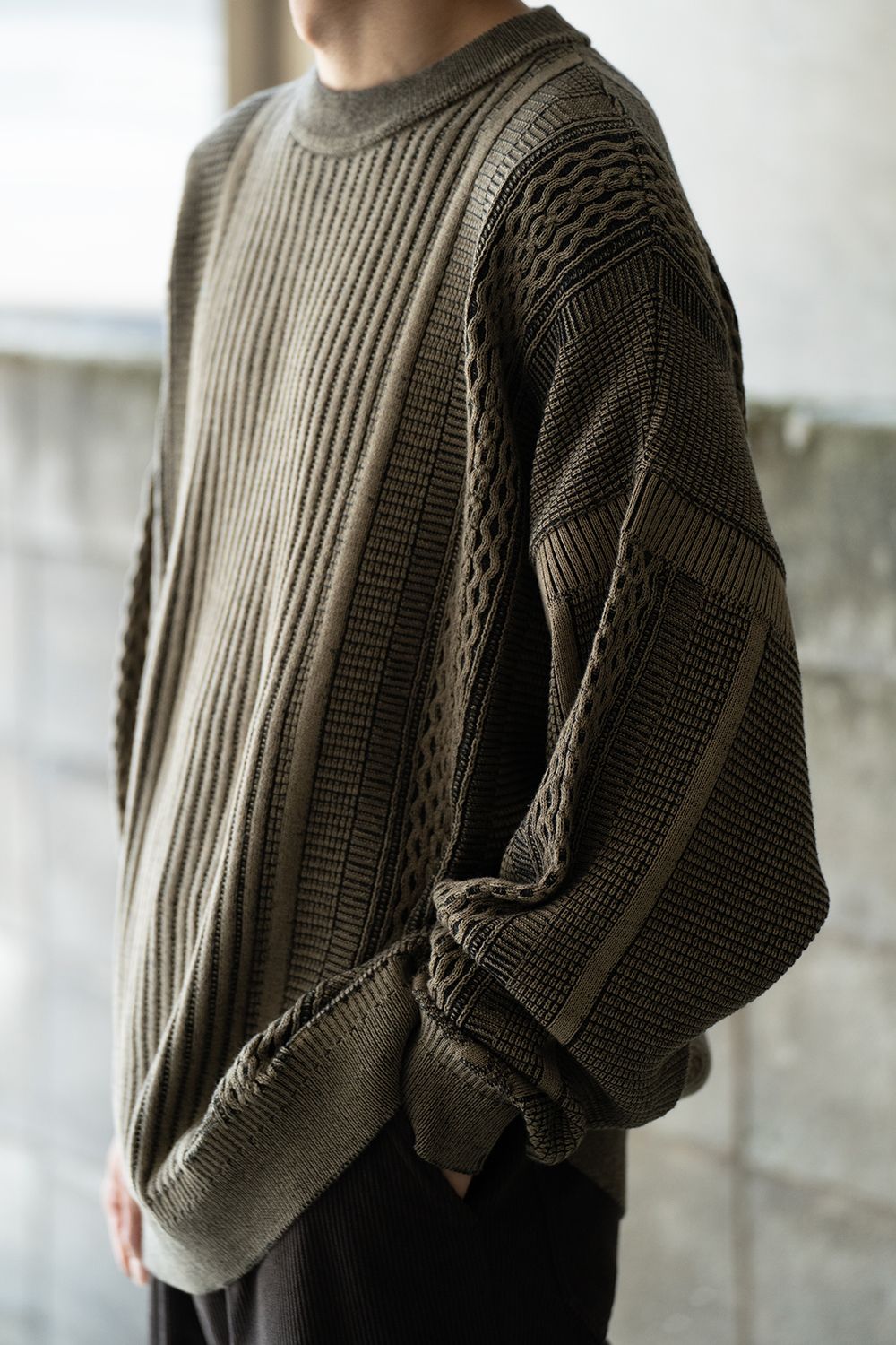 YASHIKI - 【ラスト1点】【24AW】Kuchiba Knit(KHAKI) | Salty YASHIKI - 【ラスト1点】【24AW】Kuchiba Knit(KHAKI) | Salty