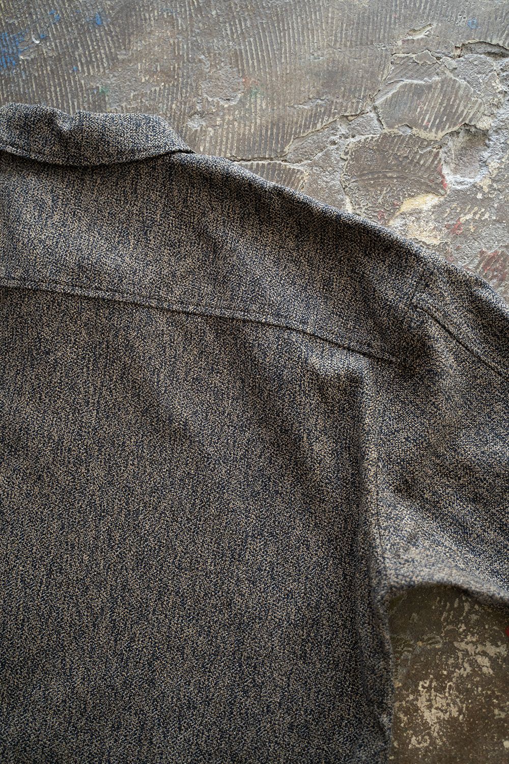 【ラスト1点】【23AW】綿ツイルコーチシャツブルゾン(MELANGE NAVY)