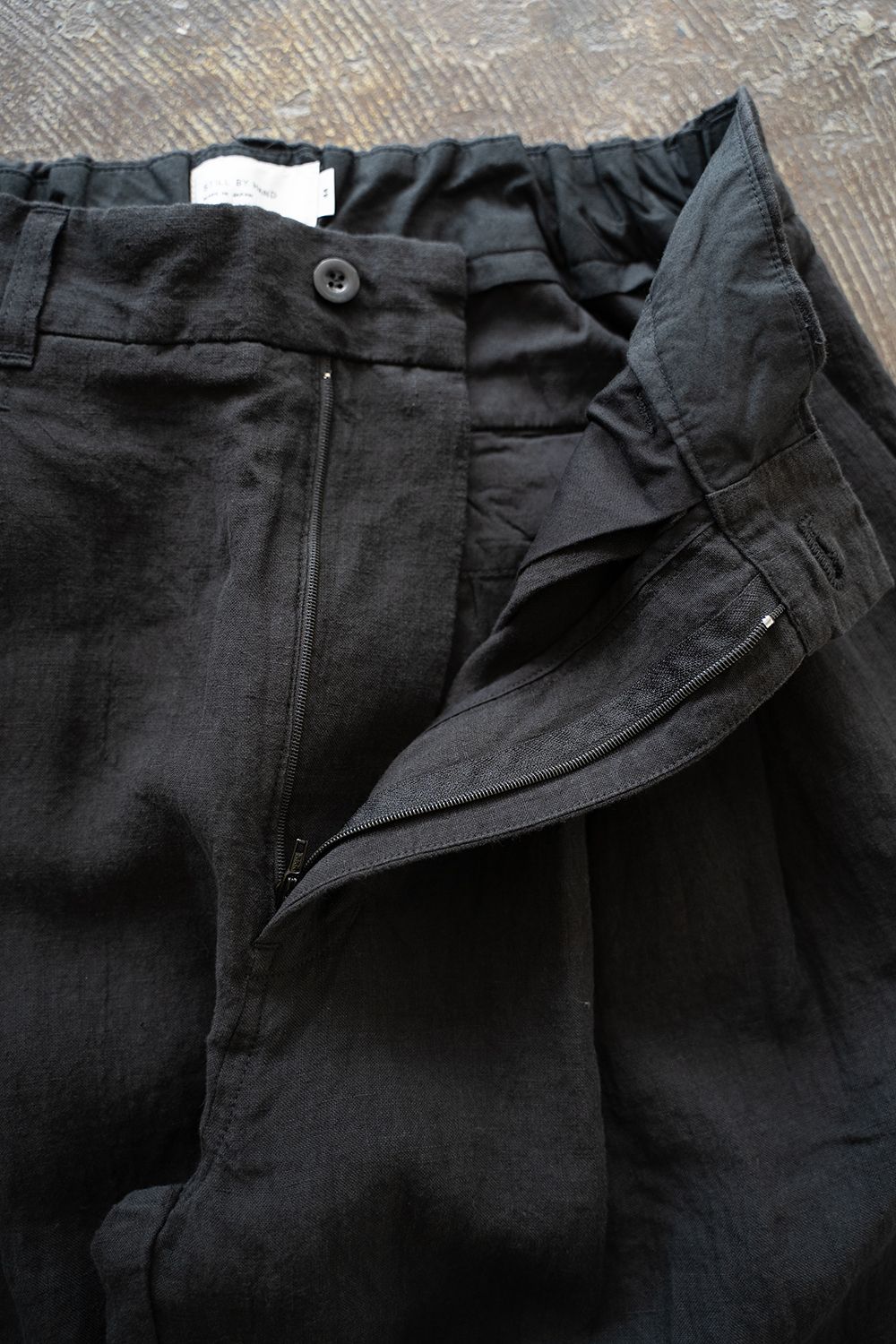 【ラスト1点】【25SS】リネンオックス2タックワイドイージーパンツ(BLACK)
