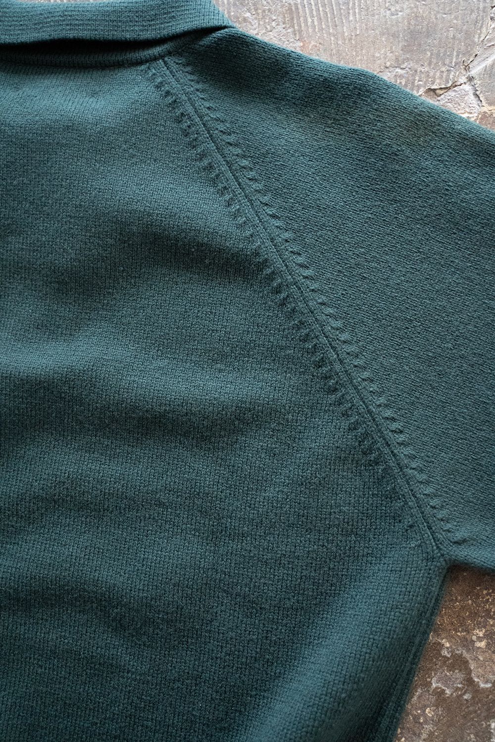 【ラスト1点】【23AW】7Gスキッパーポロニット(GREEN)