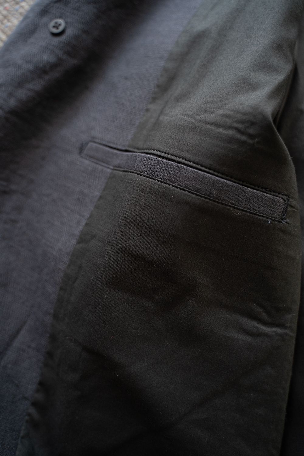 【ラスト1点】【25SS】コットン×リネンステンカラーハーフコート(NAVY)