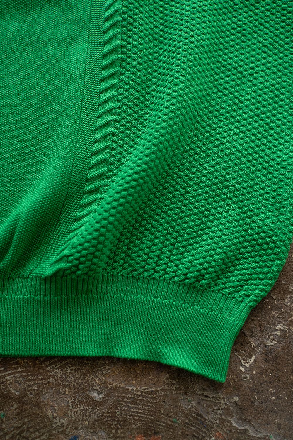 YASHIKI - 【ラスト1点】【23SS】Tsubomi Knit Polo(KELLY GREEN) | Salty