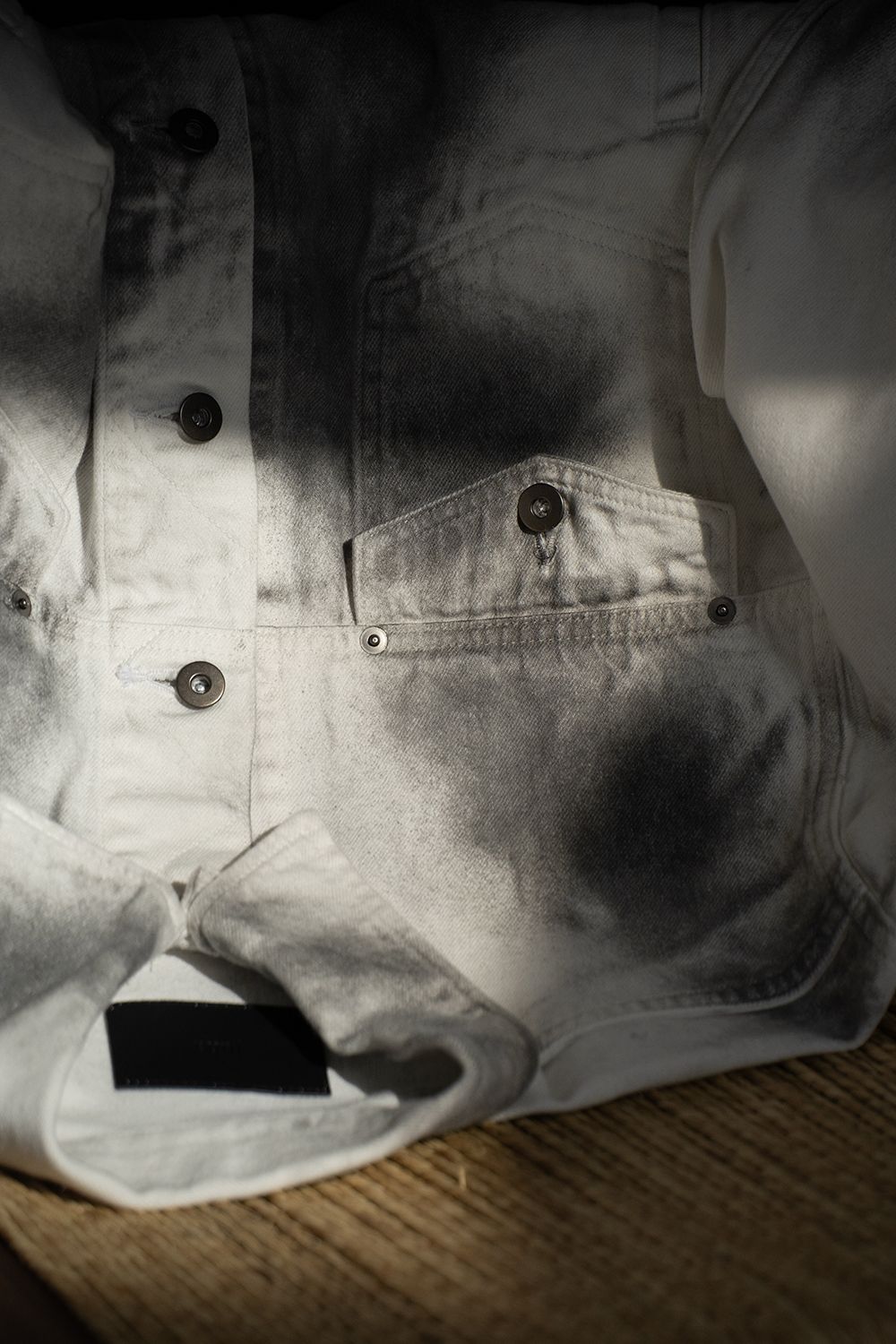 【ラスト1点】【25SS】Spray Short Denim Jacket/スプレーショートデニムジャケット(WHITE×BLACK)