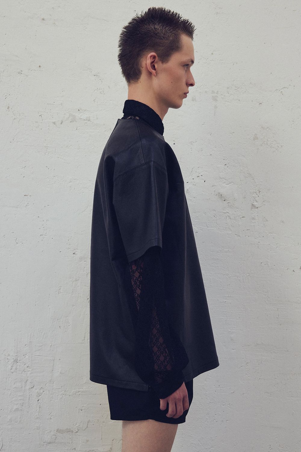 【ラスト1点】【24SS】Cow Leather P/O/カウレザープルオーバー(BLACK)