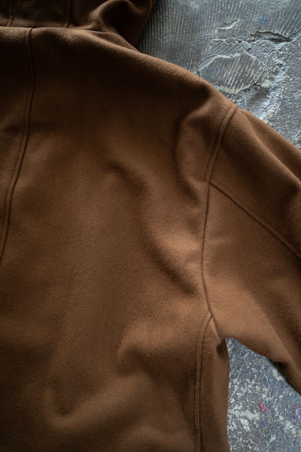 【ラスト1点】【24AW】ラムウールメルトンフードコート(CAMEL)