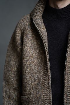 【ラスト1点】yak/lambs multi ply HAND KNITTING cowichan sweater(MARRON)