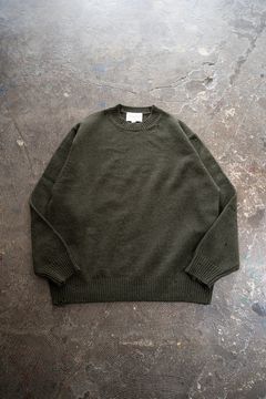【25AW】ダメージクルーネックニット(KHAKI GREEN)