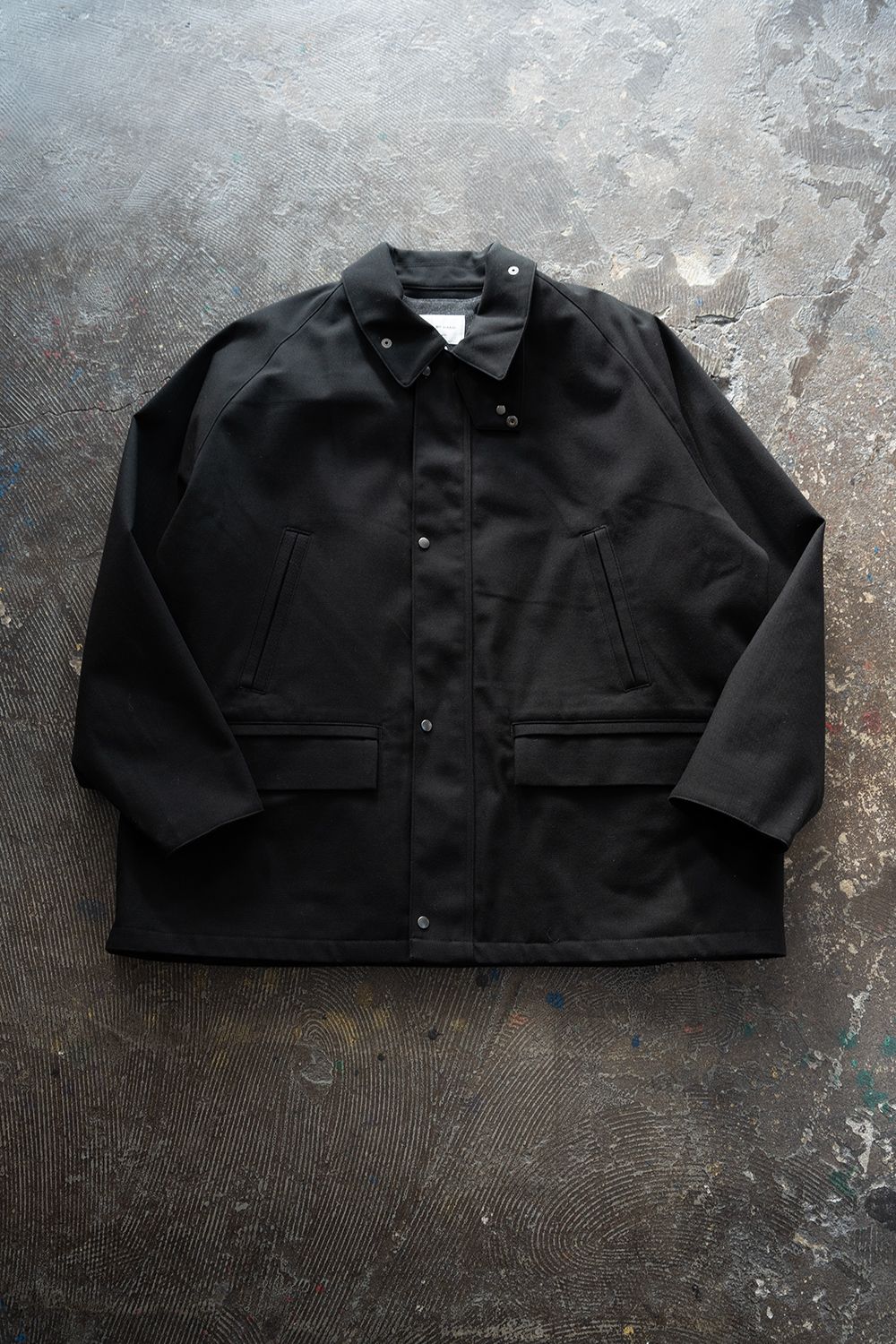 【25AW】コットン×ポリエステルショートブルゾン(BLACK)