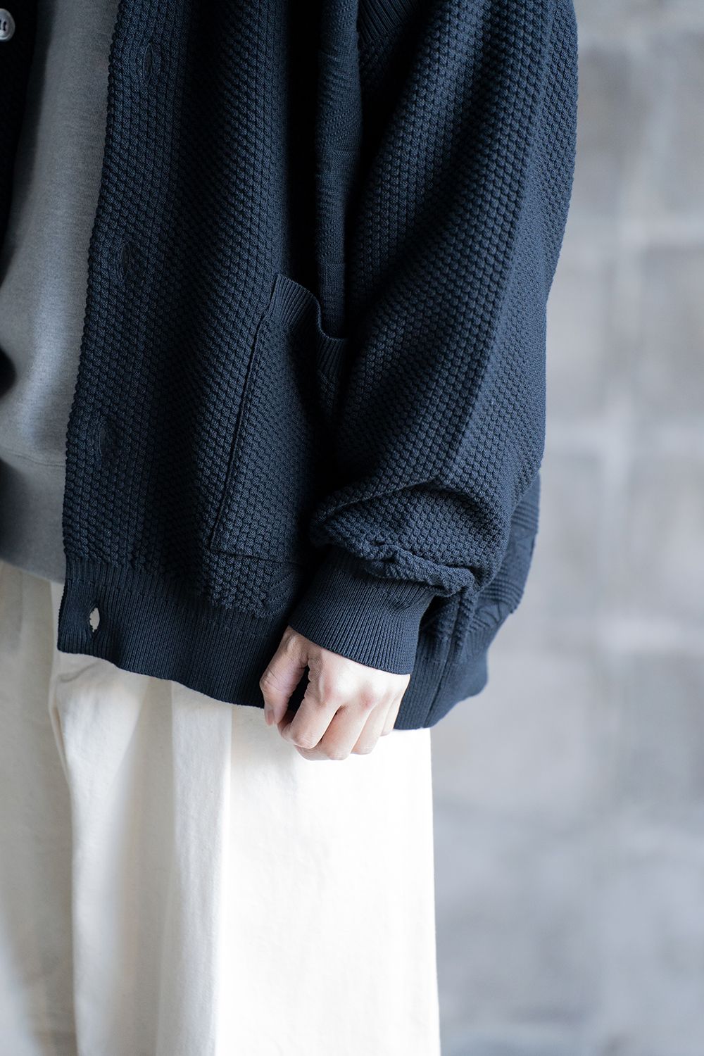 YASHIKI - 【ラスト1点】【22SS】Hoshikuzu Collar Cardigan(BLACK