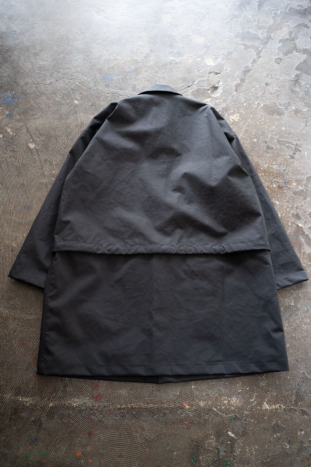 【25AW】Cotton Typewriter 2WAY Coat/コットンタイプライター2WAYコート(BLACK NAVY)