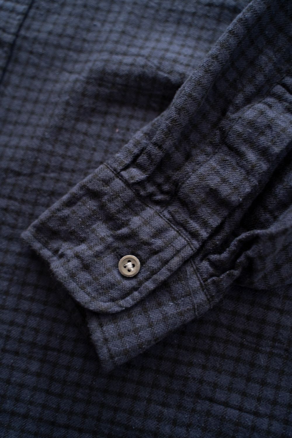 【ラスト1点】【25AW】Cotton Wool Silk Flannel Check Shirts(PURPLE×BLACK)