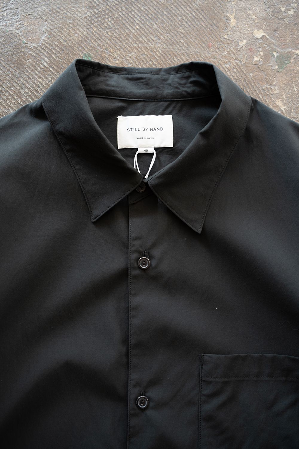 【26SS】キュプラ×コットンプルオーバーシャツ(INK BLACK)