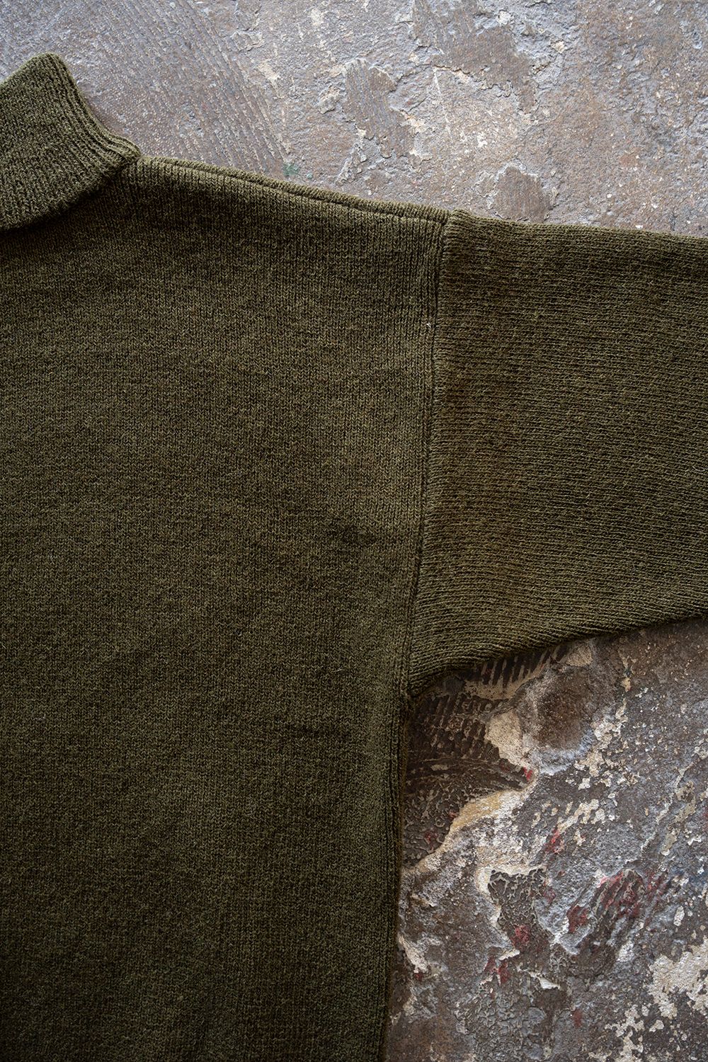Hard twisted Shetlandwool GOB sweater(OLIVE KHAKI)