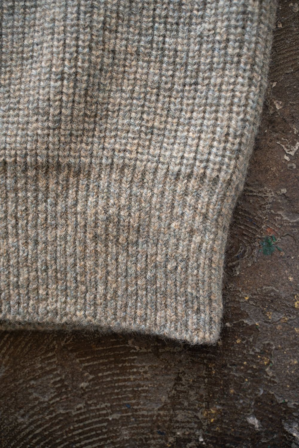 brushed yak/Shetland wool turtle neck sweater(CANDY BLUE)