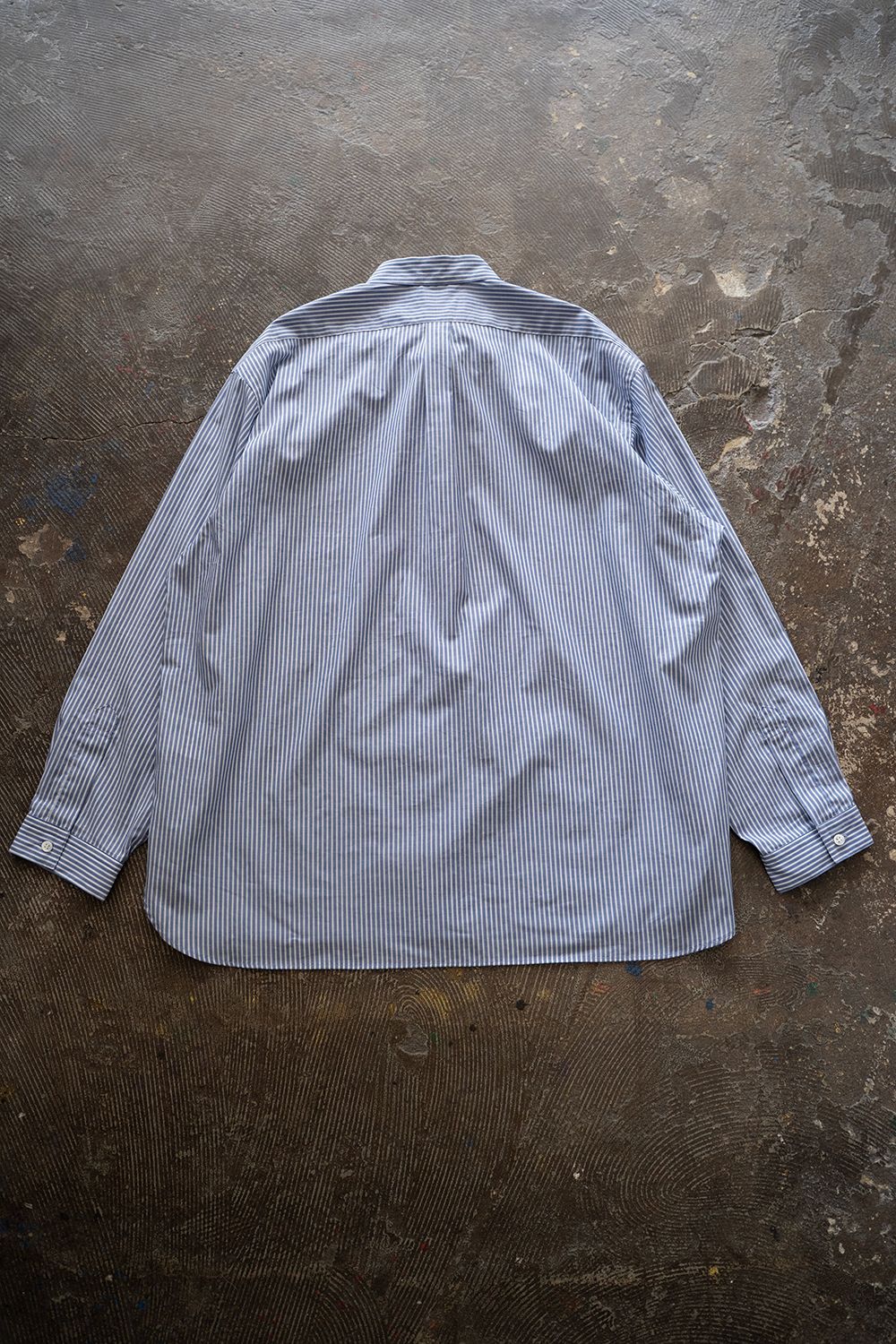 【ラスト1点】【25SS】極小襟ストライプシャツ(NAVY)