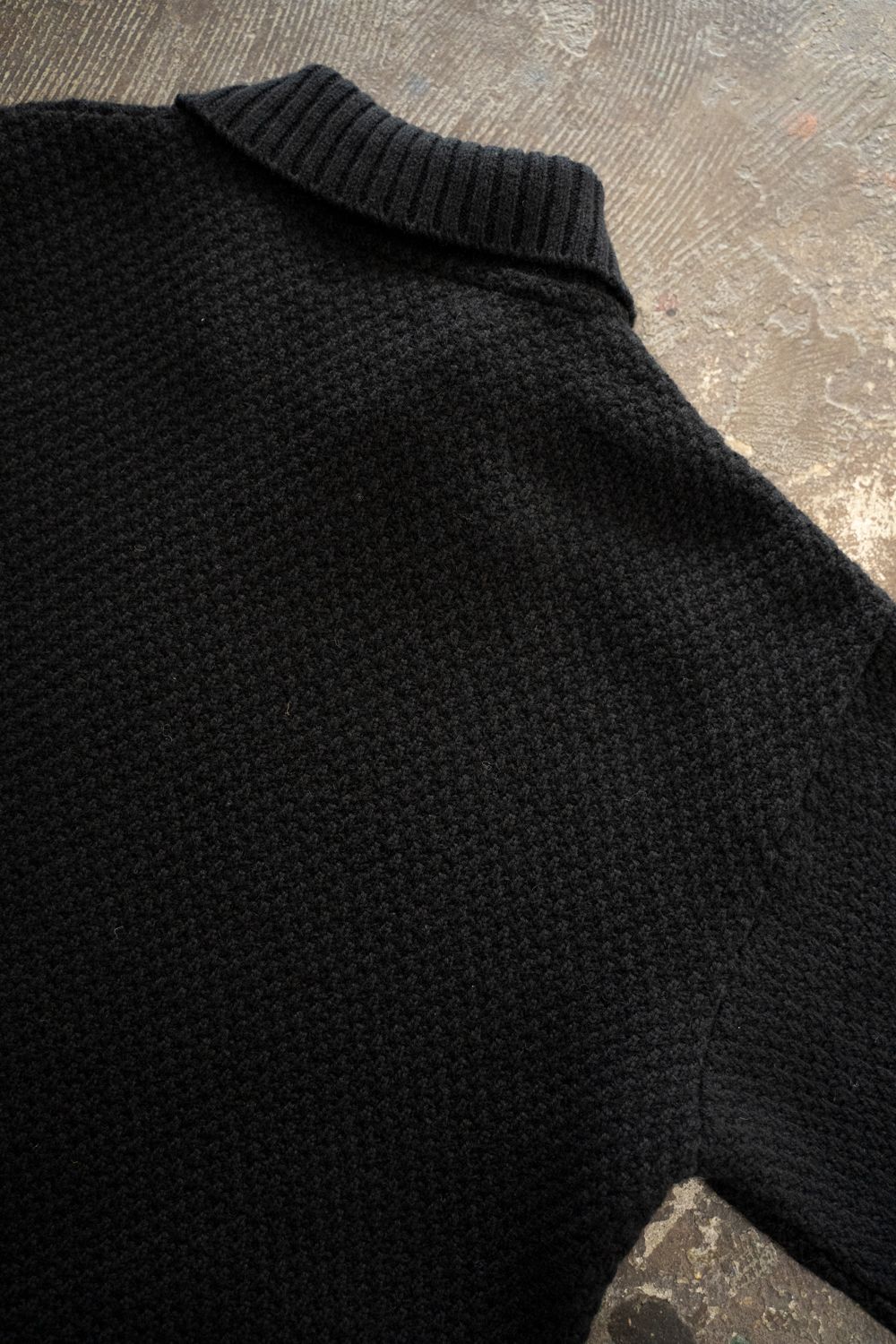 【ラスト1点】【25AW】英国羊毛5Gニットジップブルゾン(BLACK)