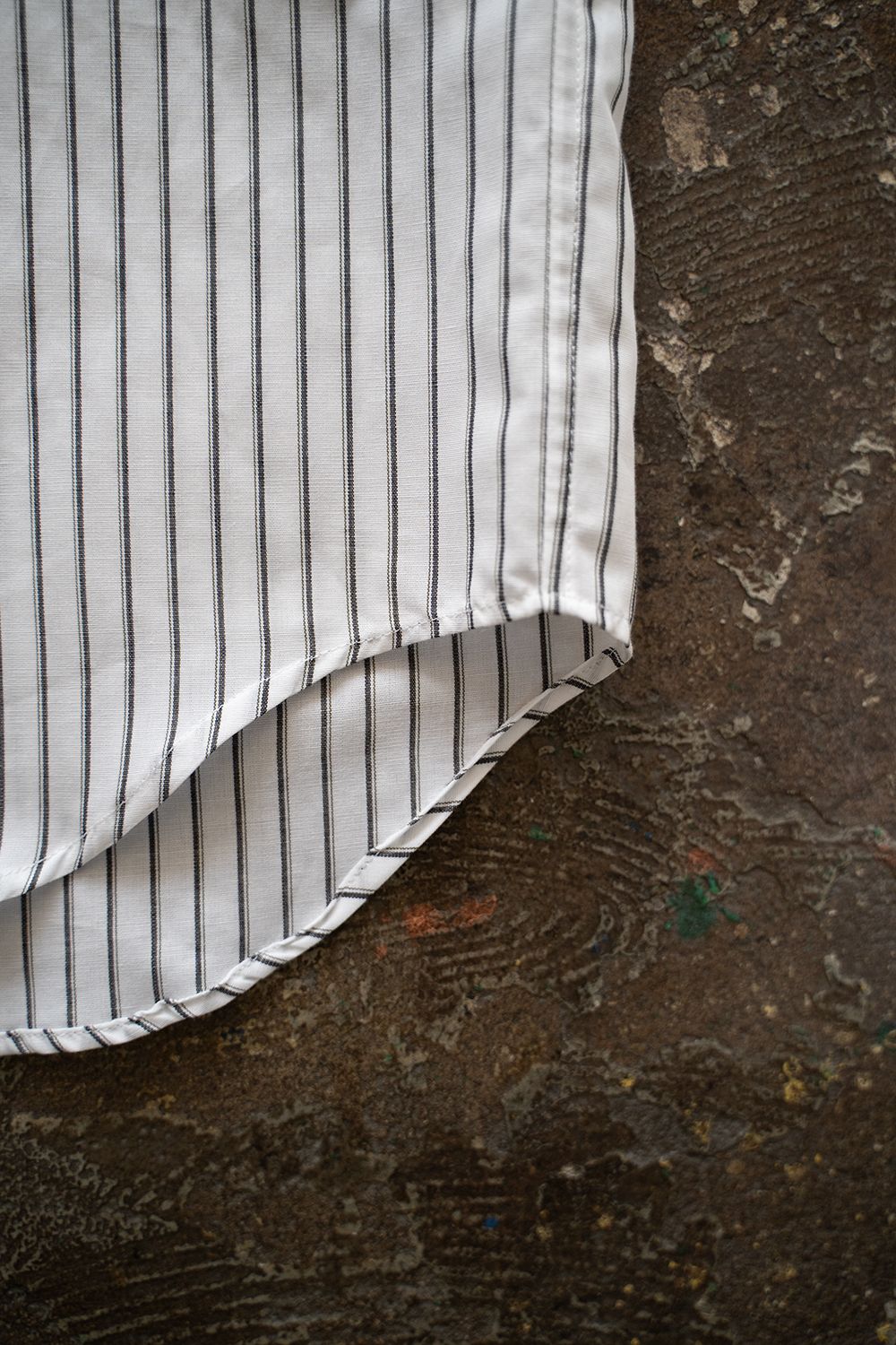 【ラスト1点】【25SS】コットン×ラミーオーバーサイズシャツ(WHITE STRIPE)