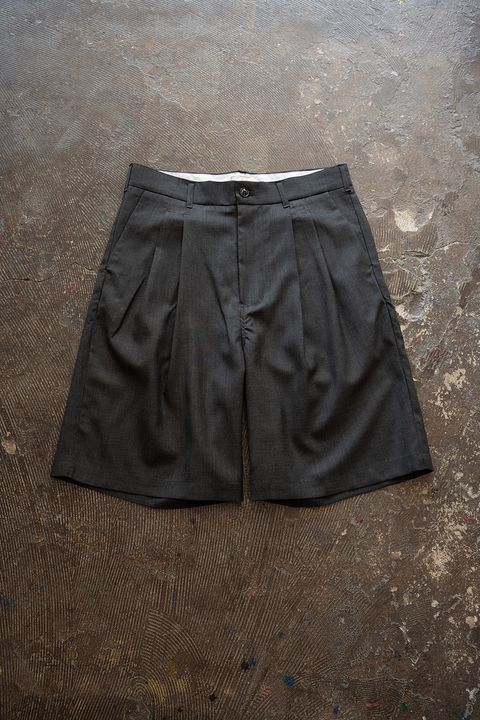 【26SS】Super120'sウールハーフパンツ(CHARCOAL)