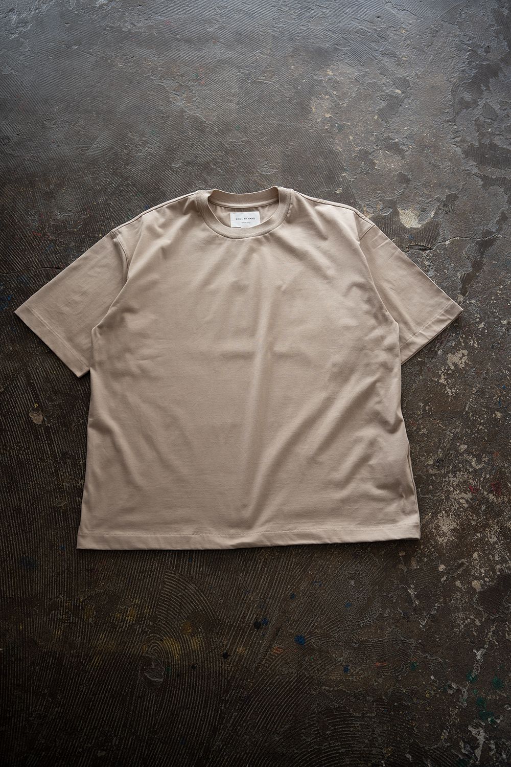【26SS】オーバーサイズネックリブTシャツ(SAND BEIGE)