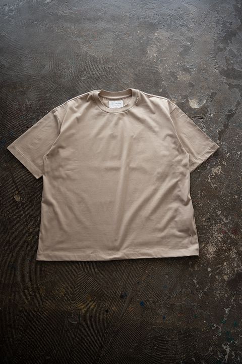 【26SS】オーバーサイズネックリブTシャツ(SAND BEIGE)