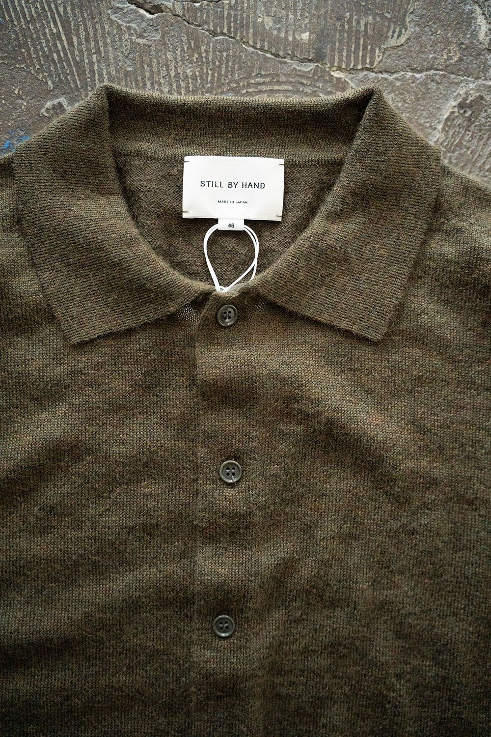 【25AW】エクストラキッドモヘア12Gニットカーディガン(OLIVE)