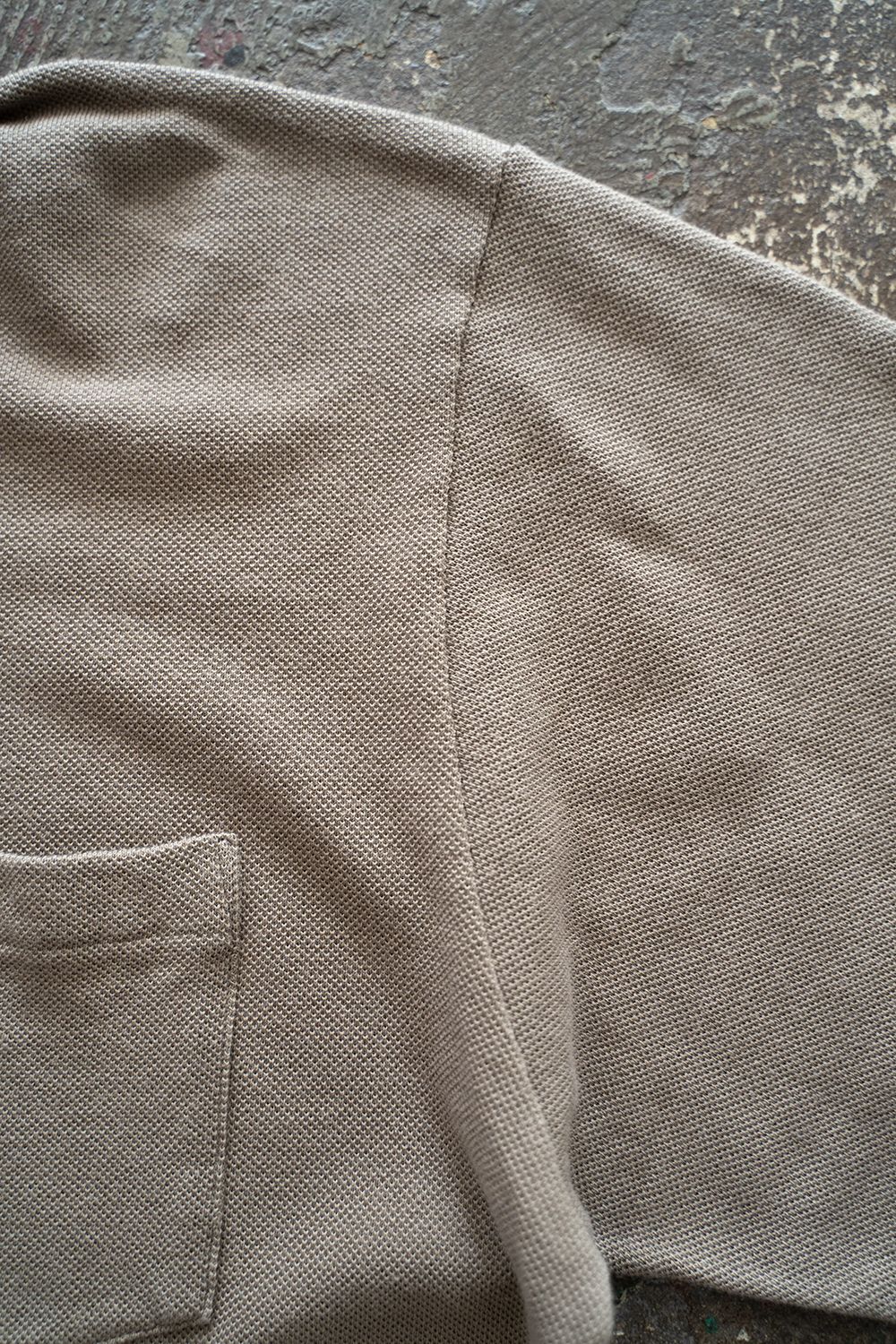 【ラスト1点】【22SS】スビンコットン40//-吊りカノコポロシャツ(DARK BEIGE)