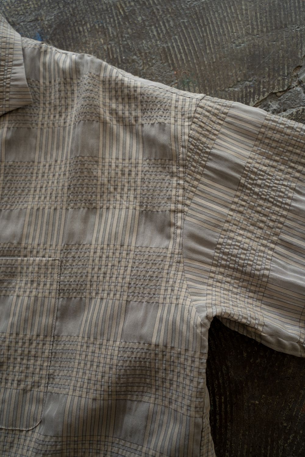 【ラスト1点】【25SS】Sheer Plaid H/S SH / シアーチェックハーフスリーブシャツ (BEIGE)