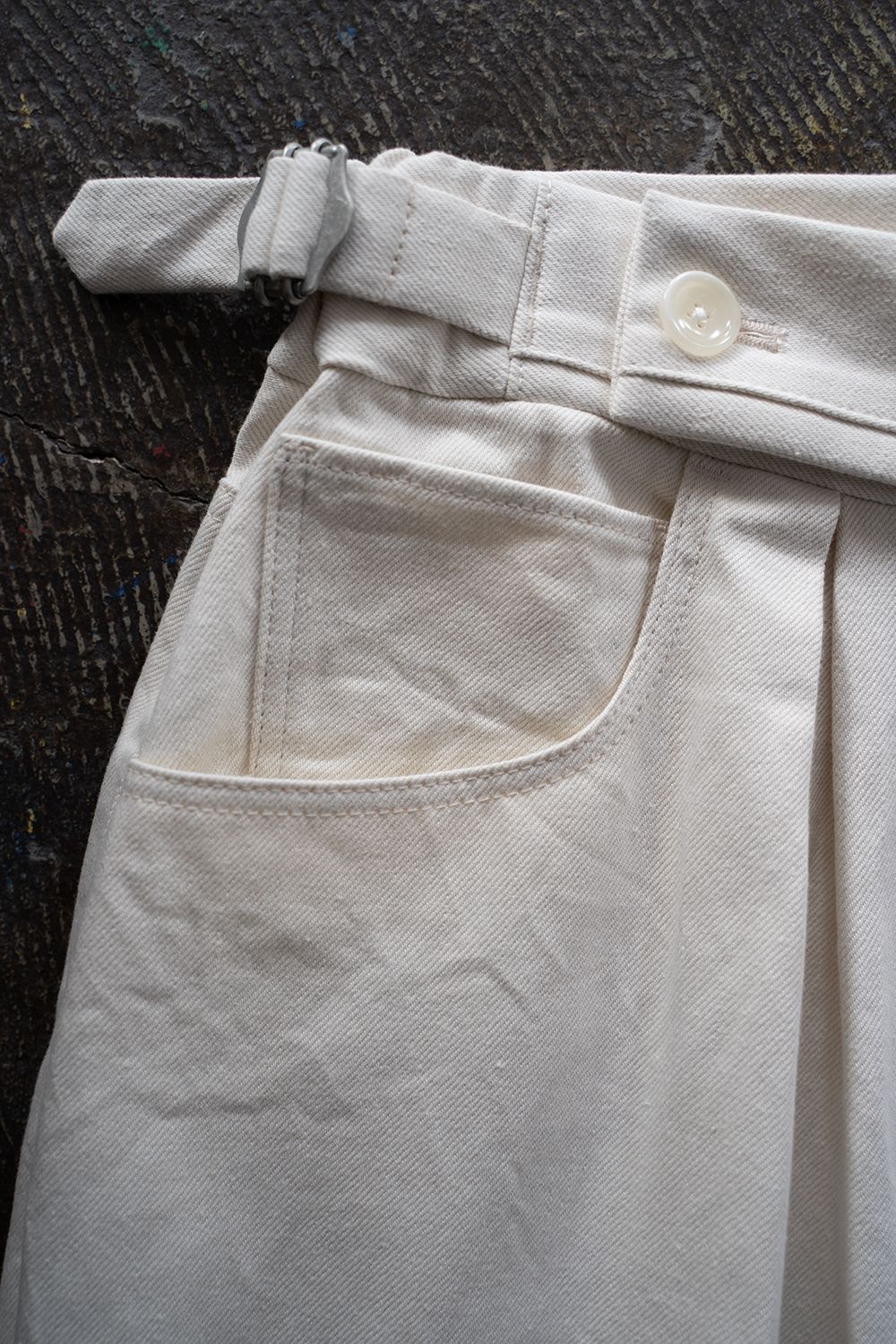 【ラスト1点】2-Tack Denim Pants/2タックデニムパンツ(OFF WHITE)
