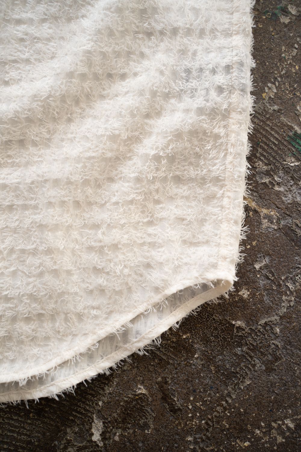 【ラスト1点】【25AW】Fuzzy Sheer L/S Shirt/ファジーシアーロングスリーブシャツ(WHITE)