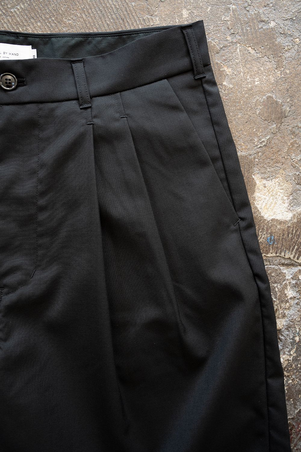 【26SS】Super120'sウールハーフパンツ(BLACK)