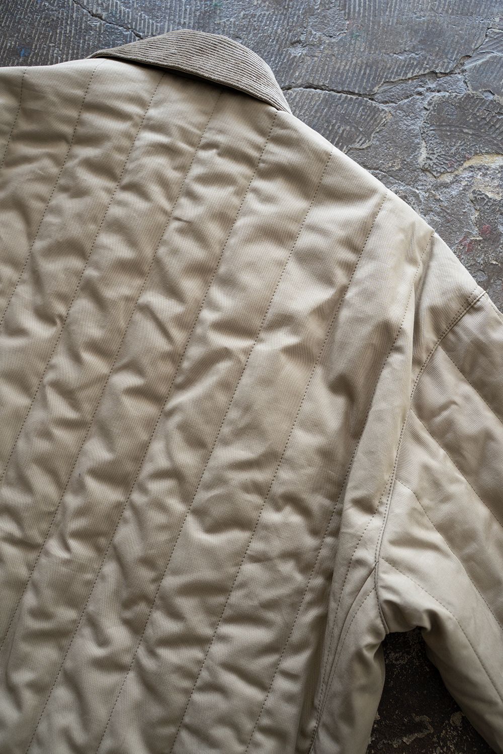 【25AW】コーデュロイ切り替えシンサレートキルティングブルゾン(BEIGE)