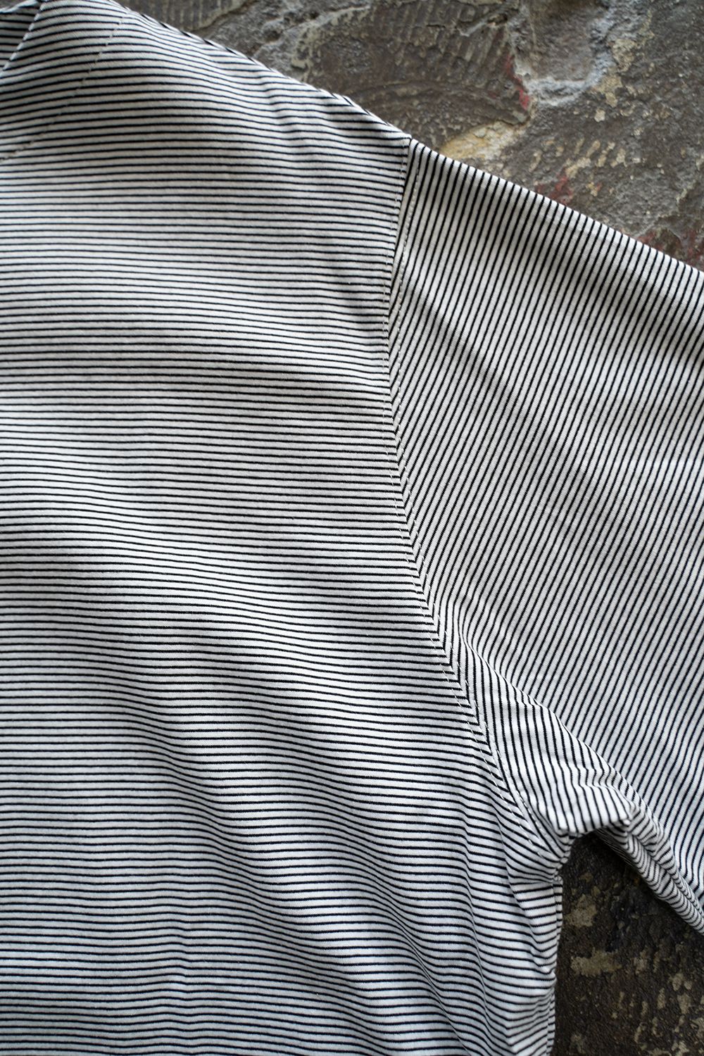 【ラスト1点】【23SS】ヘンリーネックボーダーカットソー(WHITE×BLACK)
