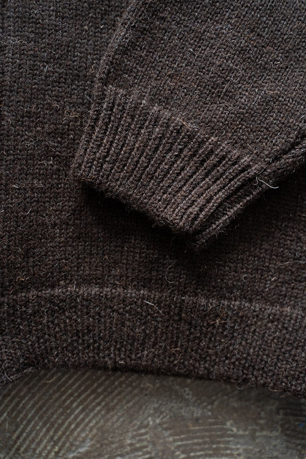 【ラスト1点】【24AW】英国羊毛ニットブルゾン(DARK BROWN)
