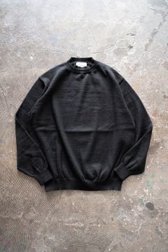 【ラスト1点】【22AW】アルパカ×ラミークルーネックニット(INK BLACK)
