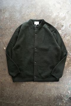 【ラスト1点】【24AW】ループヤーンクルーネックカーディガン(DARK GREEN)