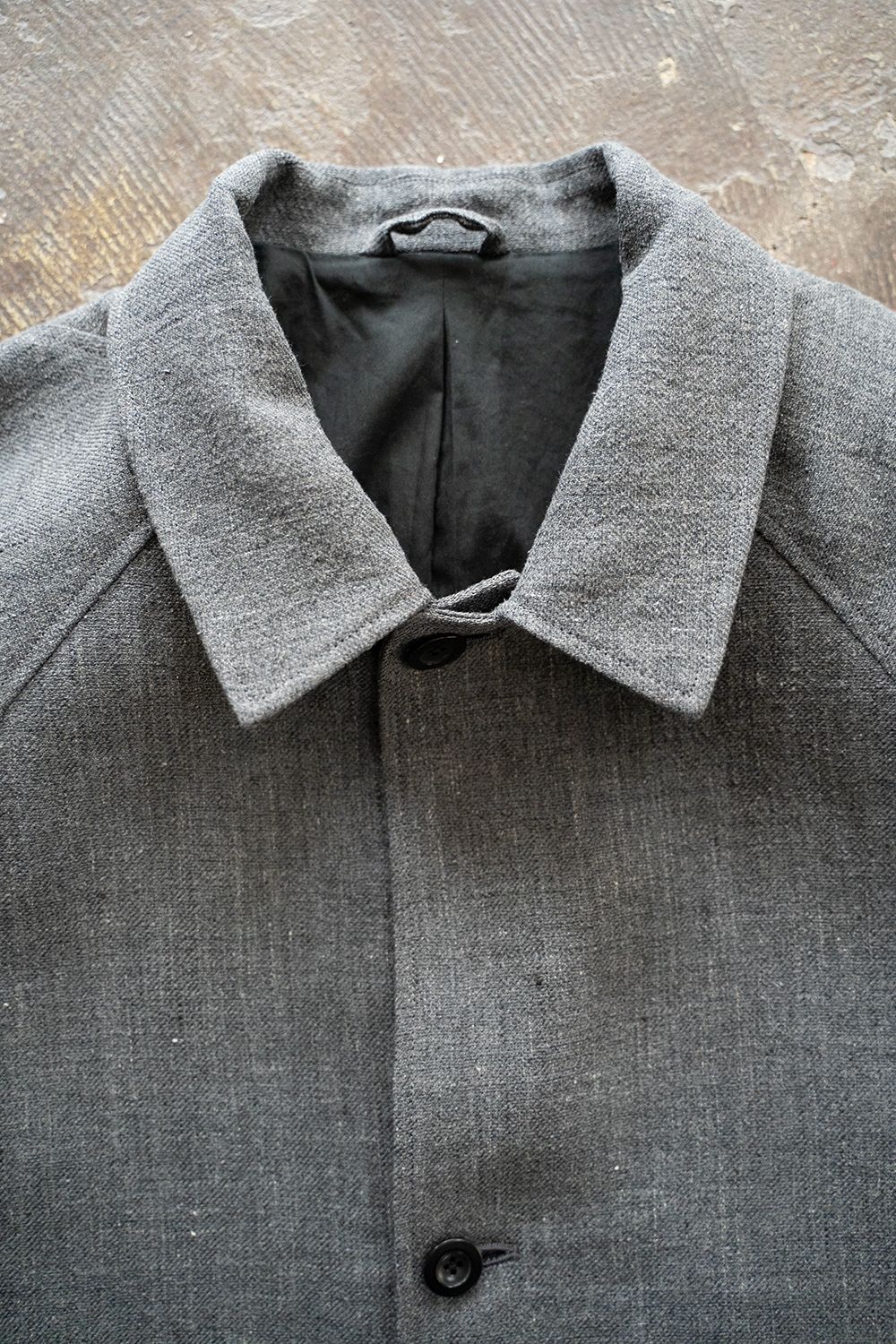 【ラスト1点】【23SS】リネン×シルクステンカラーハーフコート(SLATE GRAY)