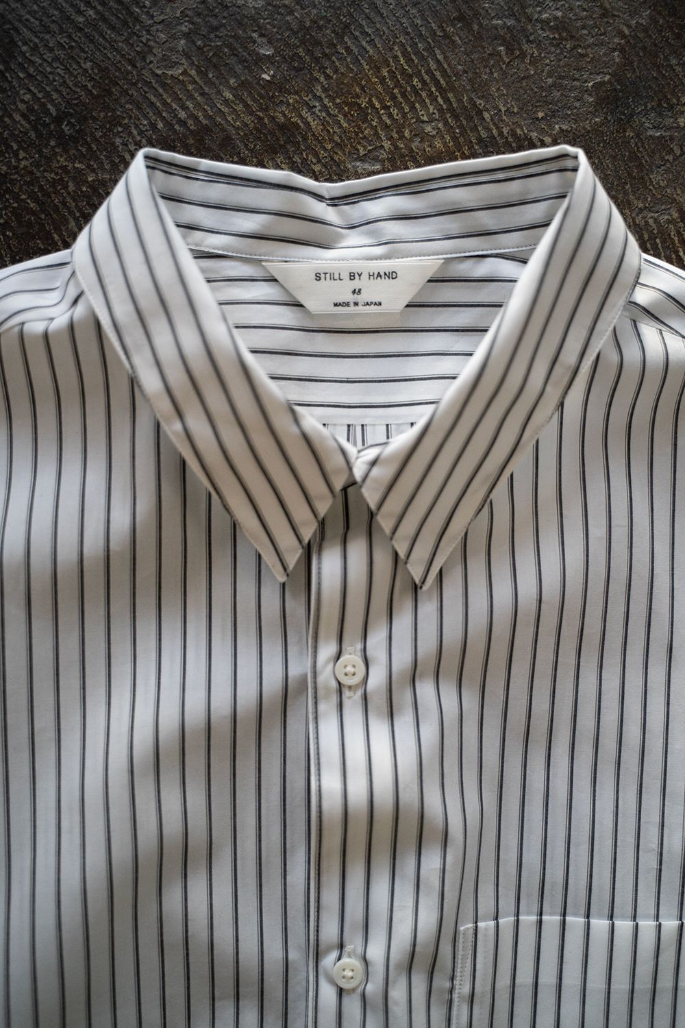 【ラスト1点】【25SS】ブロードレギュラーカラーシャツ(WHITE STRIPE)