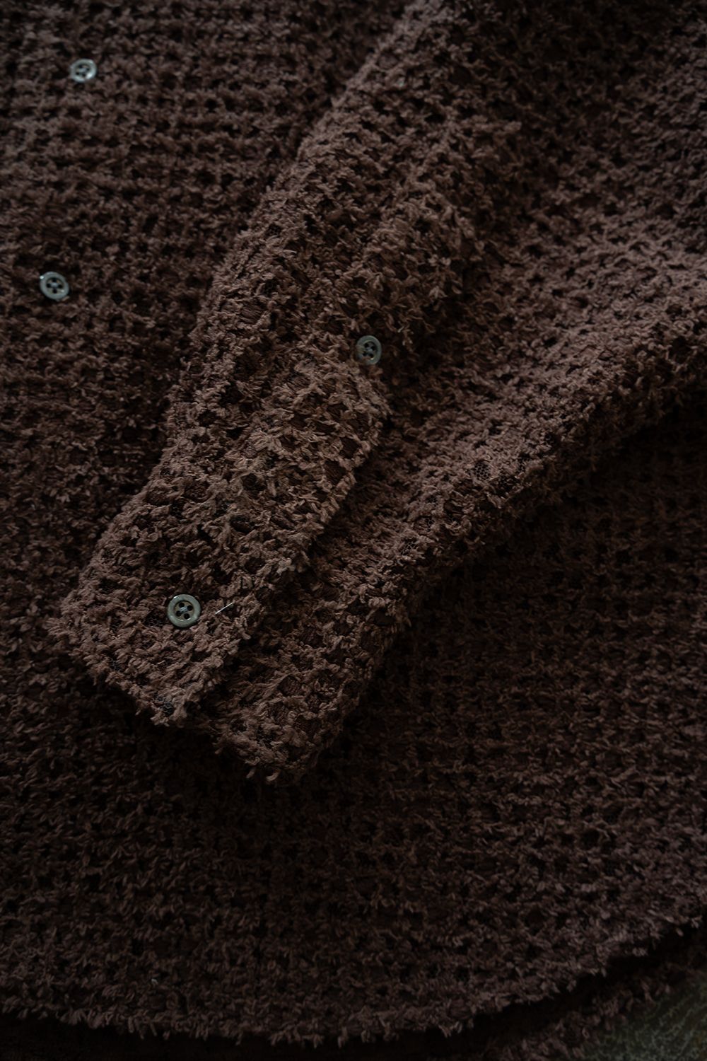 【ラスト1点】【26SS】Feather Lace Shirt/フェザーレースシャツ(BROWN)